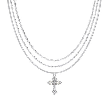 Cross petal cross necklace