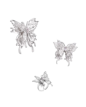Butterfly Transmutation double layer liquefied butterfly open ring