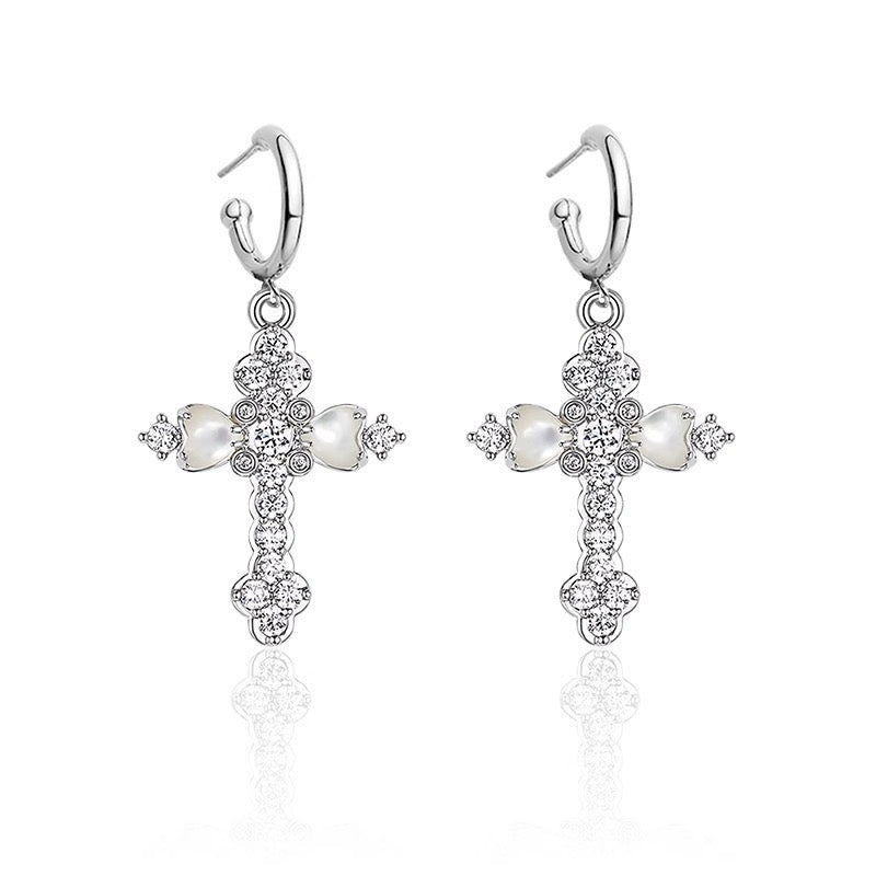 Cross  petal cross earrings
