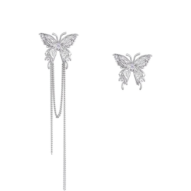 Butterfly Transmutation double layer liquefied butterfly AB earrings